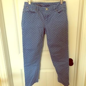 Talbots light blue polka dot pants